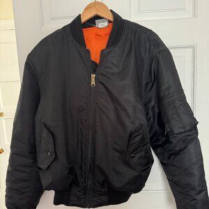 Reclaimed Vintage MA1 Unisex Bomber Jacket Size M Black